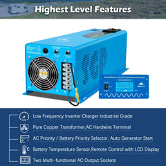 Sungold Power 6000W DC 48V Split Phase Pure Sine Wave Inverter With Charger Ul1741 Standard LFP6K48V230VSP