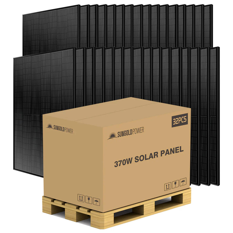Sungold Power 370W Mono Black Perc Solar Panel Full Pallet (32 Panels) SG-370WMB